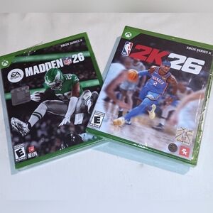 Microsoft Xbox Series X Madden NFL 26 & NBA 2K26 - Green Cases